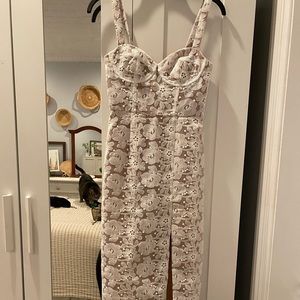 ANTHROPOLOGY - HUTCH SLIM LACE CORSET MIDI DRESS